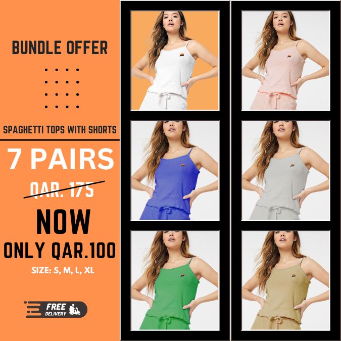 bundle offer ladies spaghetti tops with shorts set