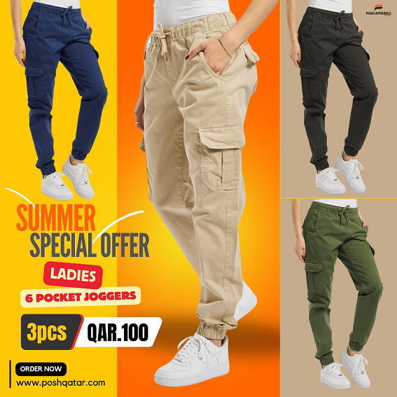 ladies 6 pocket joggers 3 pcs bundle